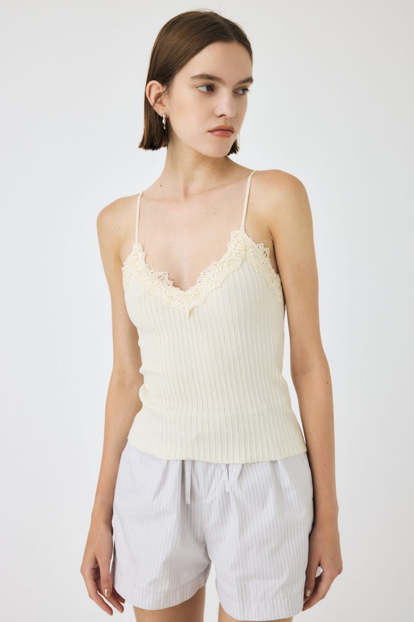 MOUSSY | LACE TRIM RIB キャミソール (キャミソール ) |SHEL'TTER