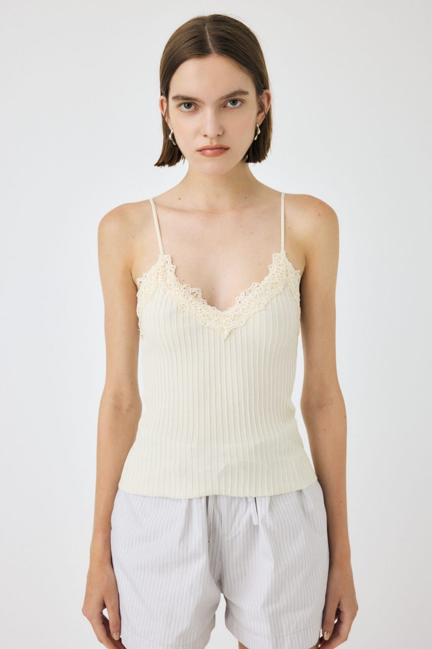MOUSSY | LACE TRIM RIB キャミソール (キャミソール ) |SHEL'TTER