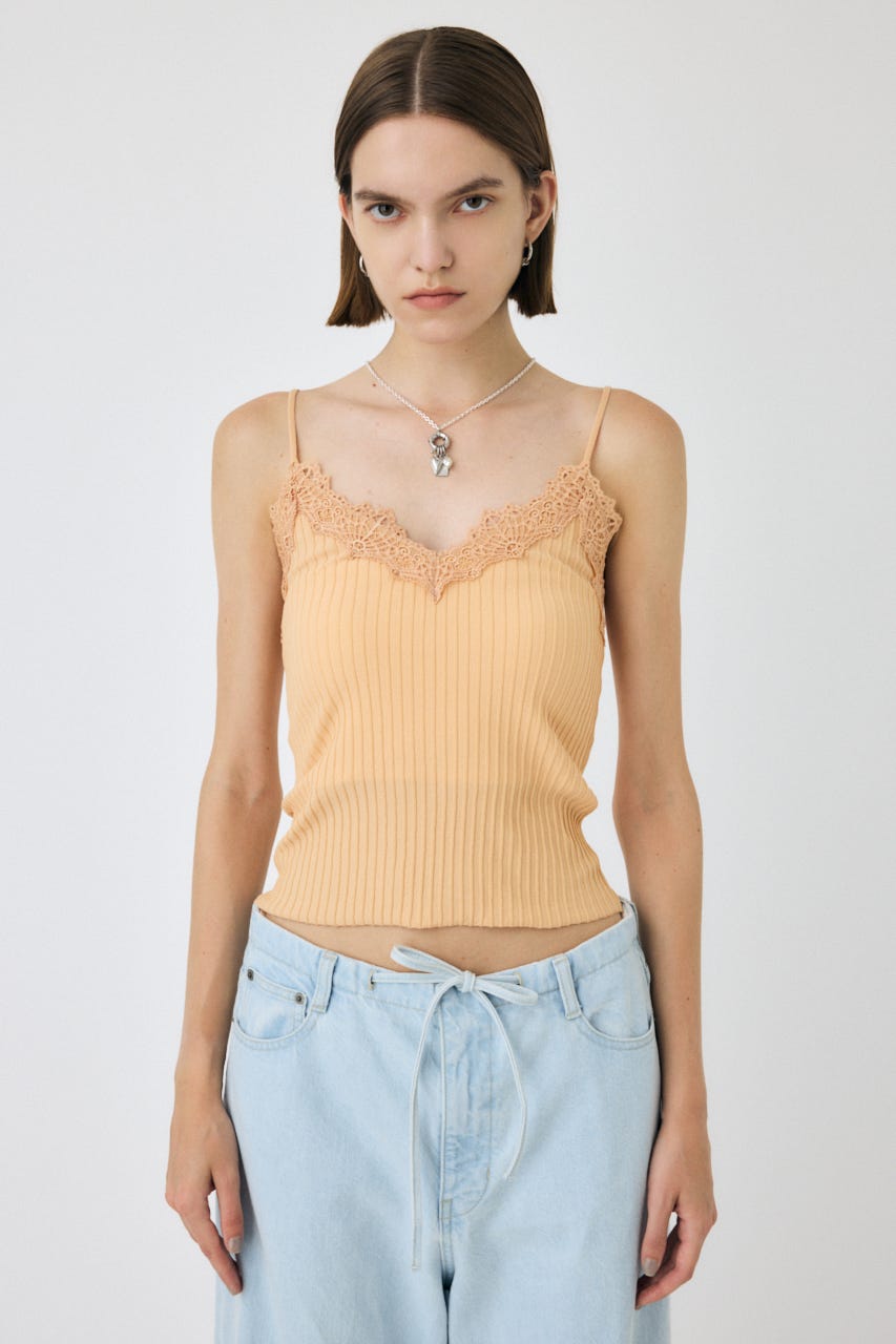 MOUSSY | LACE TRIM RIB キャミソール (キャミソール ) |SHEL'TTER