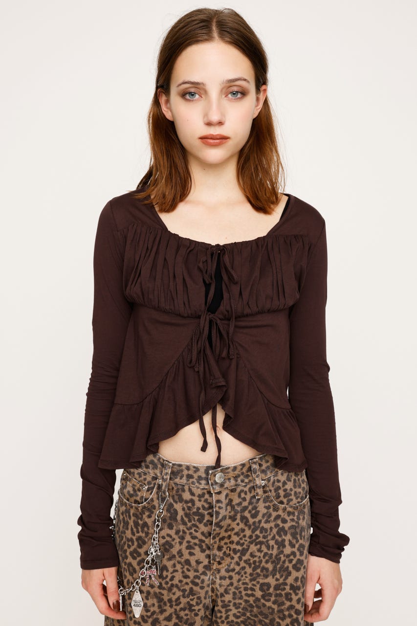 SLY | SQUARE NECK RIBBON トップス (カーディガン ) |SHEL'TTER WEBSTORE