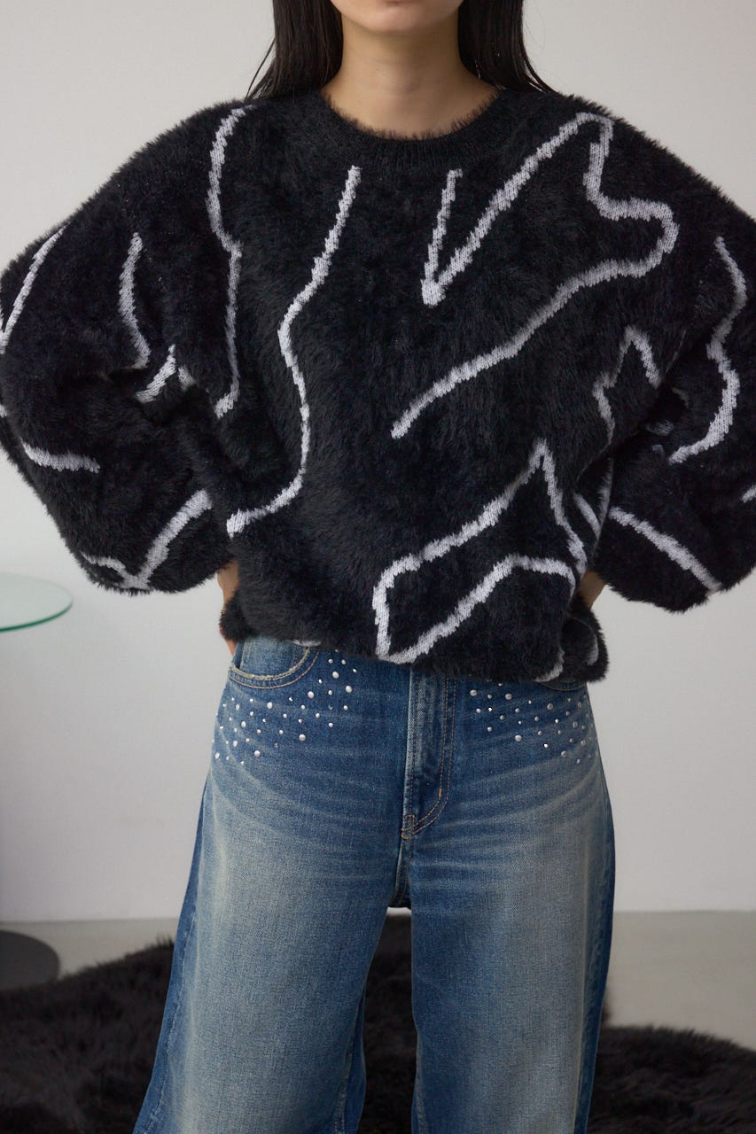 AZUL BY MOUSSY | ニュアンス柄ニットトップス (ニット ) |SHEL'TTER