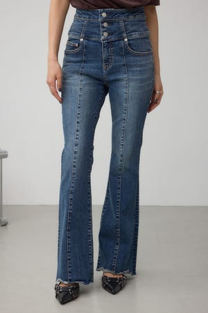 AZUL BY MOUSSY | AZUL DENIM ハイウエストボタンフレアデニム (フレア