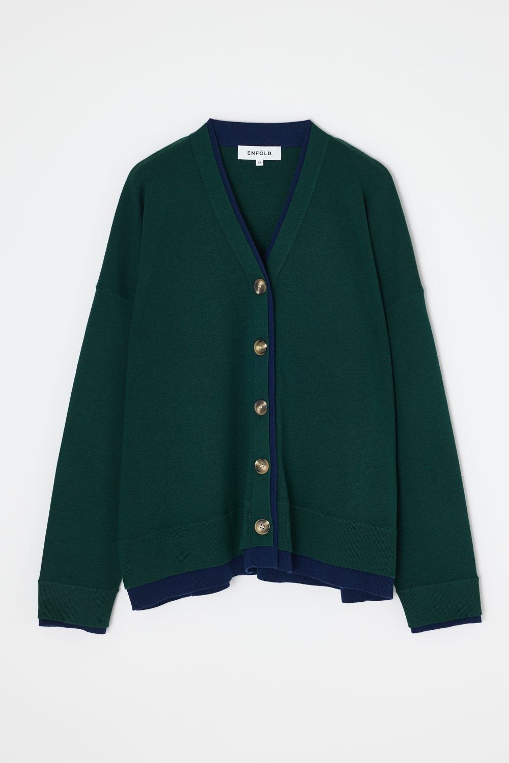 FAKE-LAYERED CARDIGAN｜38｜D/GRN｜KNIT WEAR｜ENFÖLD OFFICIAL