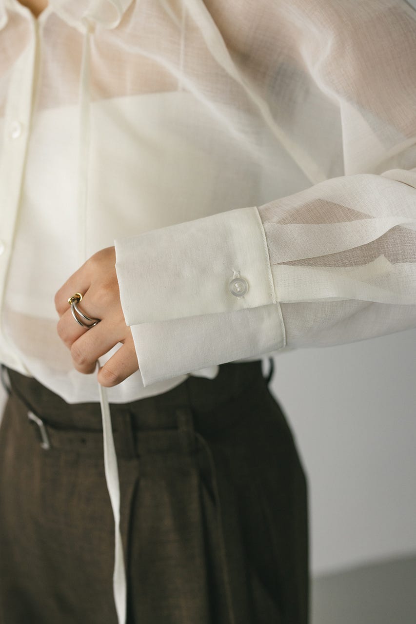 STYLEMIXER | フリルカラーシアーシャツ (シャツ・ブラウス ) |SHEL