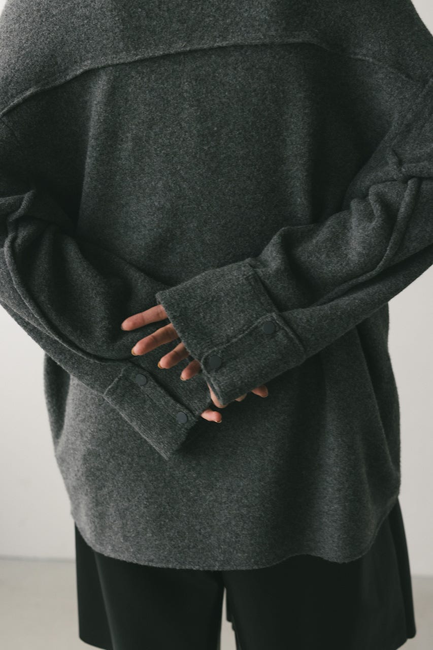 STYLEMIXER | ハイラインウールミックスニットシャツ (カーディガン