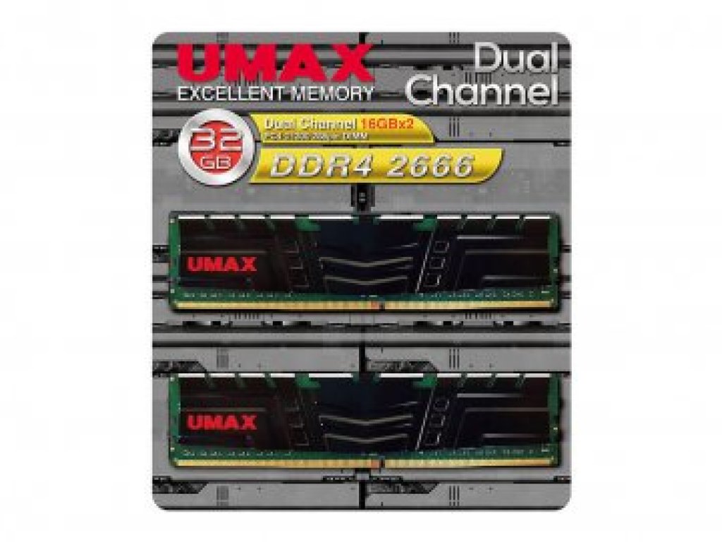 UMAX UM-DDR4D-2666-32GBHS 288Pin DDR4-2666 32GB(16GBx2枚組)SET 1.2