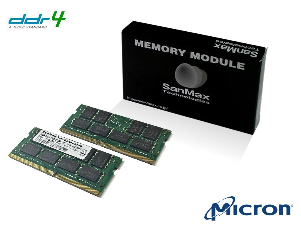SanMax SMD4-S64G88S-32AA-D ノート用 DDR4-3200 64GB(32GBx2枚組
