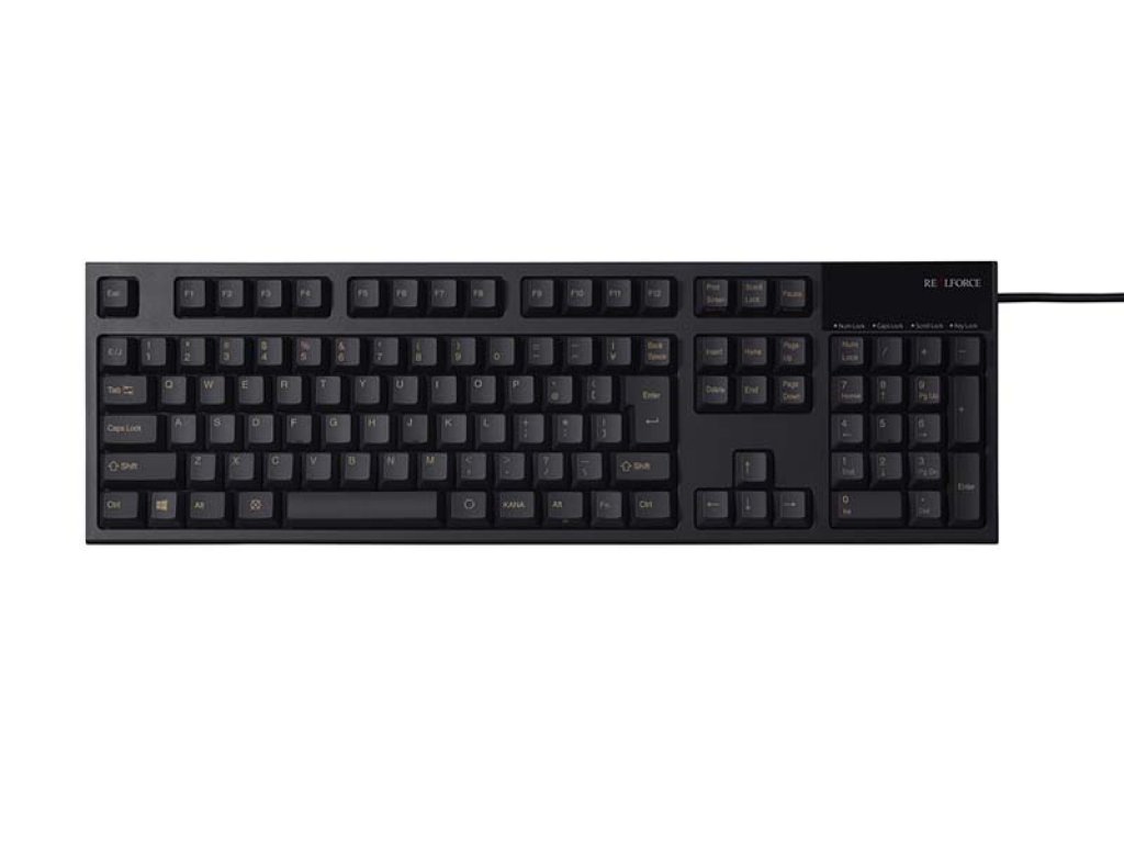 東プレ REALFORCE 日本語108配列 黒 ALL45g レーザー印刷 R2 - 製品