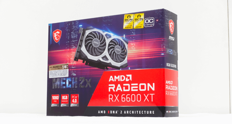MSI、2スロットに収まる2連セミファンレス対応「Radeon RX 6600 XT