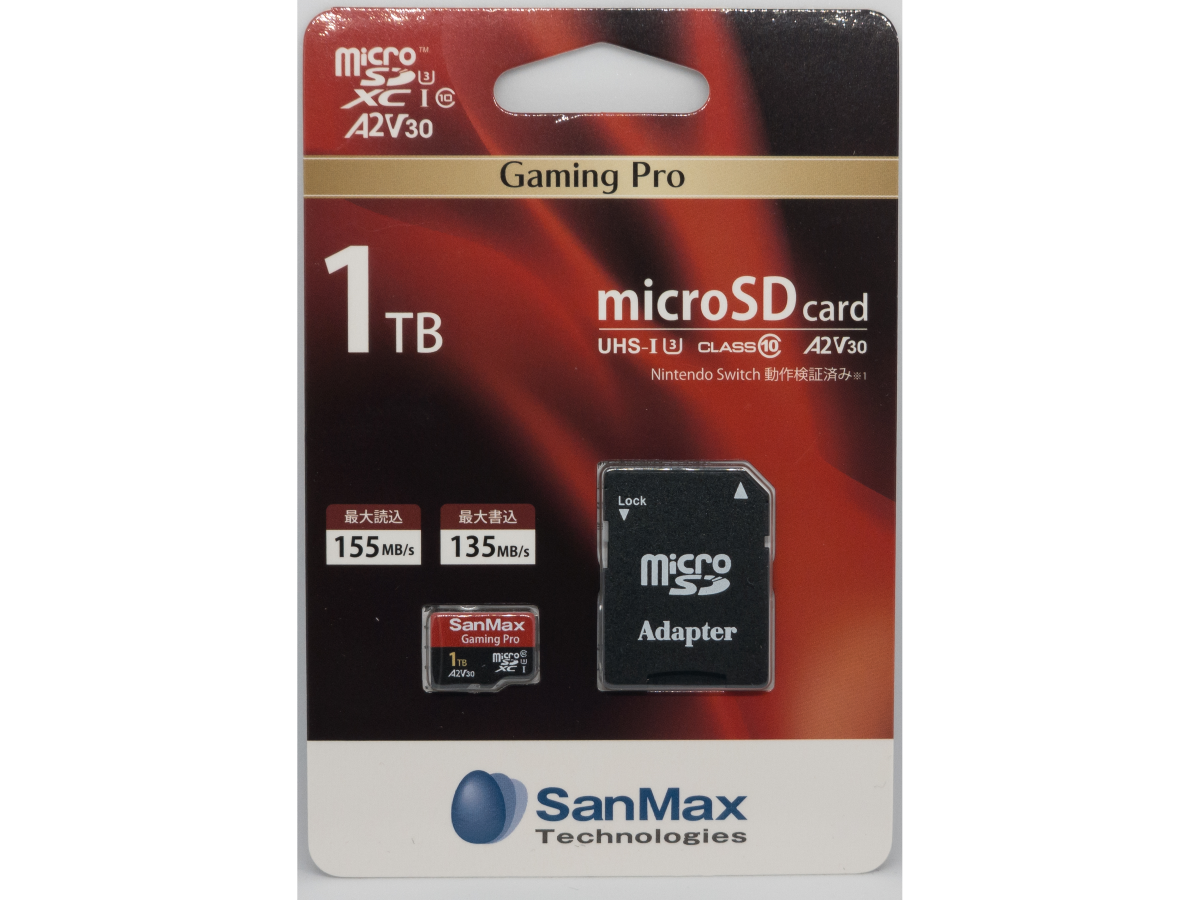 SanMax SMP151TA2V Gaming Pro MicroSDXCカード 1TB UHS-1 U3 A2対応
