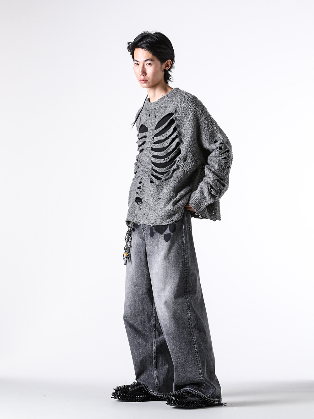 doublet(ダブレット) 25-26AWダメージニット デニムスタイル -FASCINATE