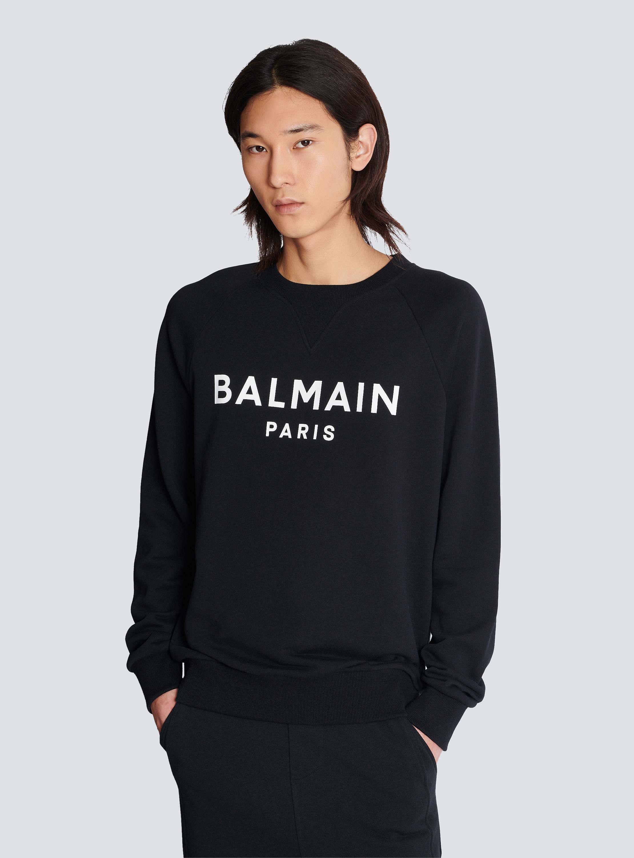 Balmain Paris printed sweatshirt black black - Men | BALMAIN