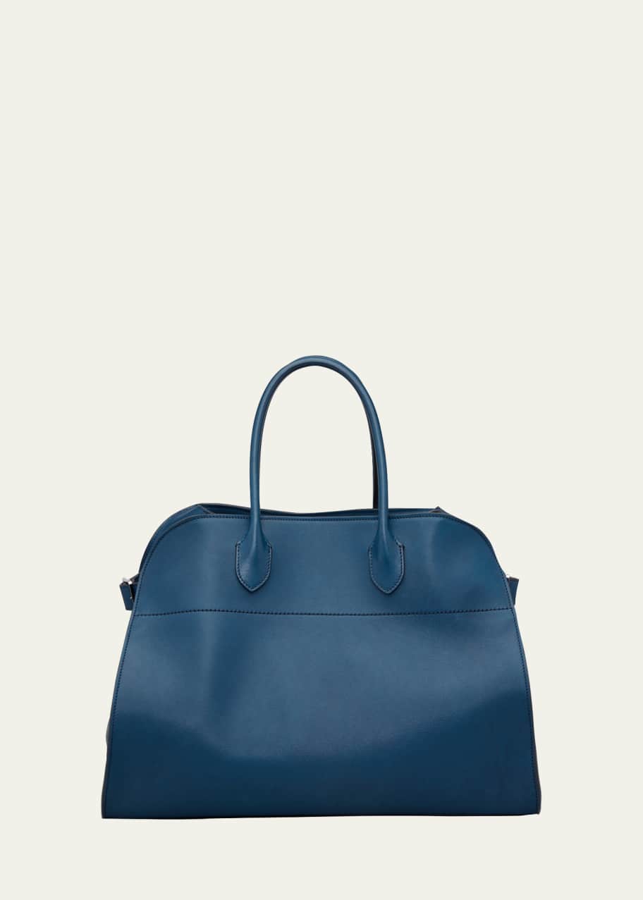 THE ROW Soft Margaux 15 Top Handle Bag in Saddle Leather