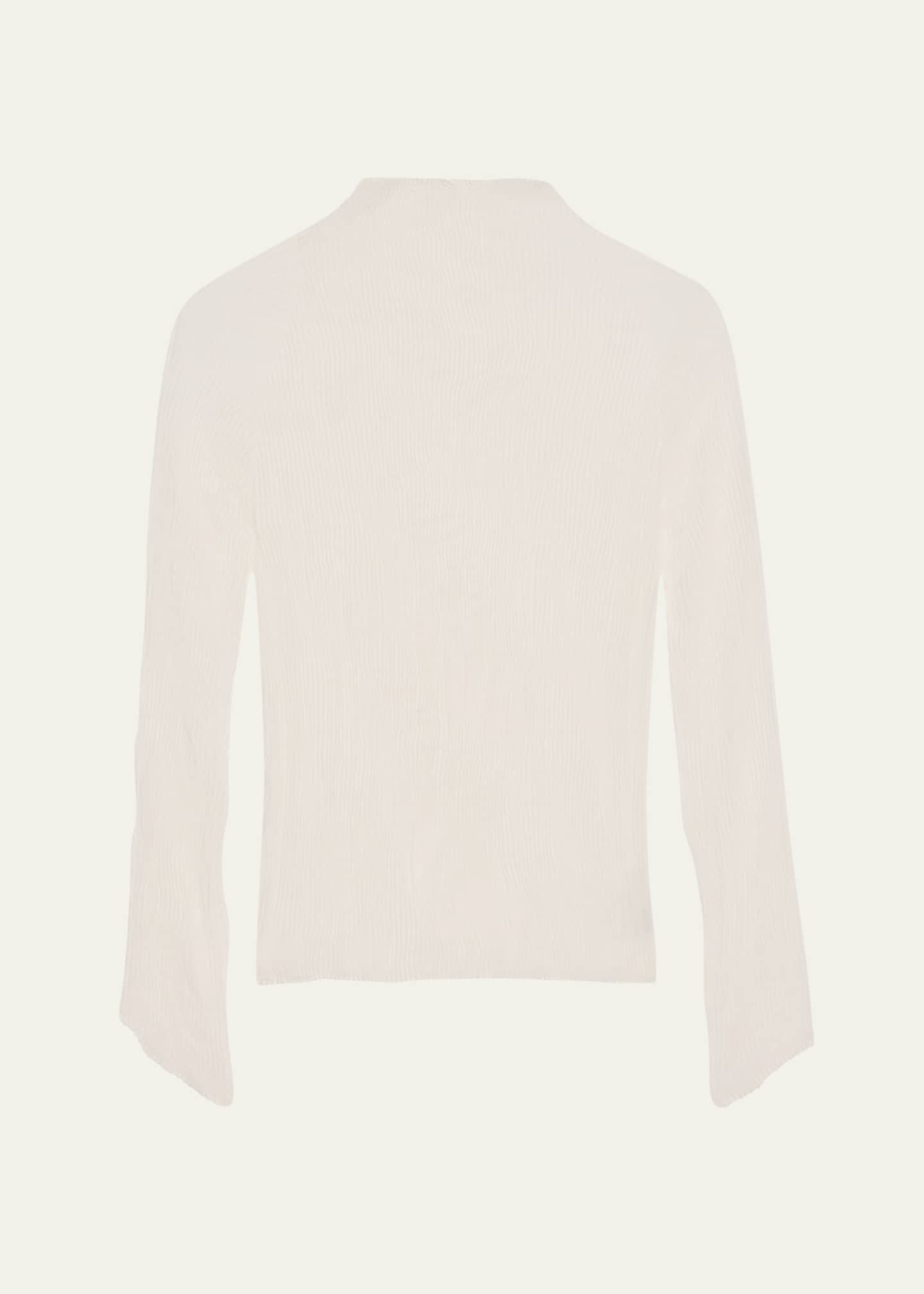 Issey Miyake Chiffon Twist Crinkled Turtleneck Top - Bergdorf Goodman