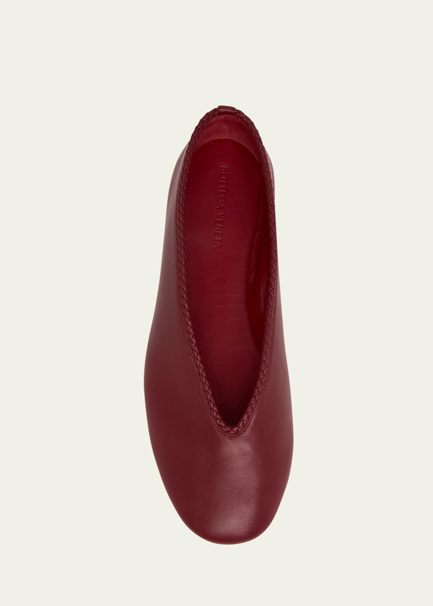 Bottega Veneta Lagoon Nappa Leather Ballerina Flats - Bergdorf Goodman