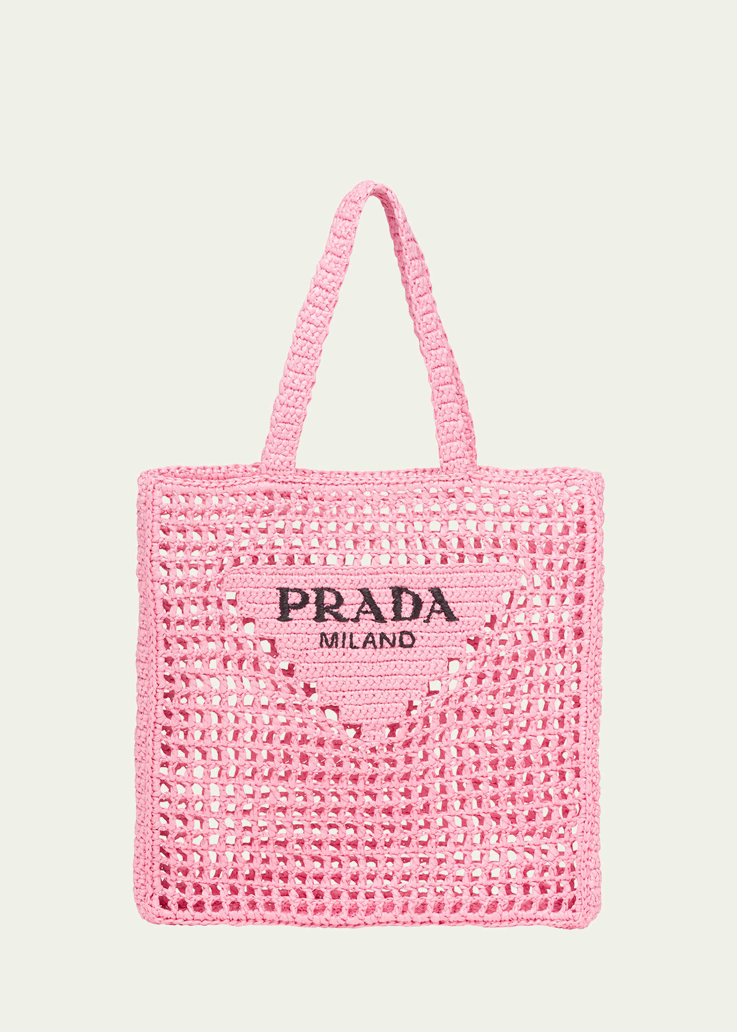 Prada Bicolor Woven Logo Shopper Tote Bag - Bergdorf Goodman