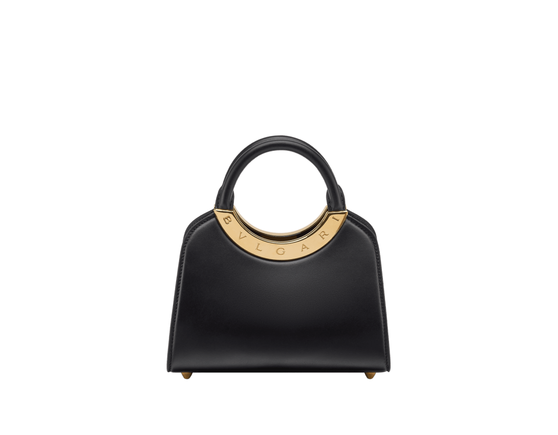 Black Calf leather Bvlgari Roma Mini Top Handle Bag 294294 | Bvlgari