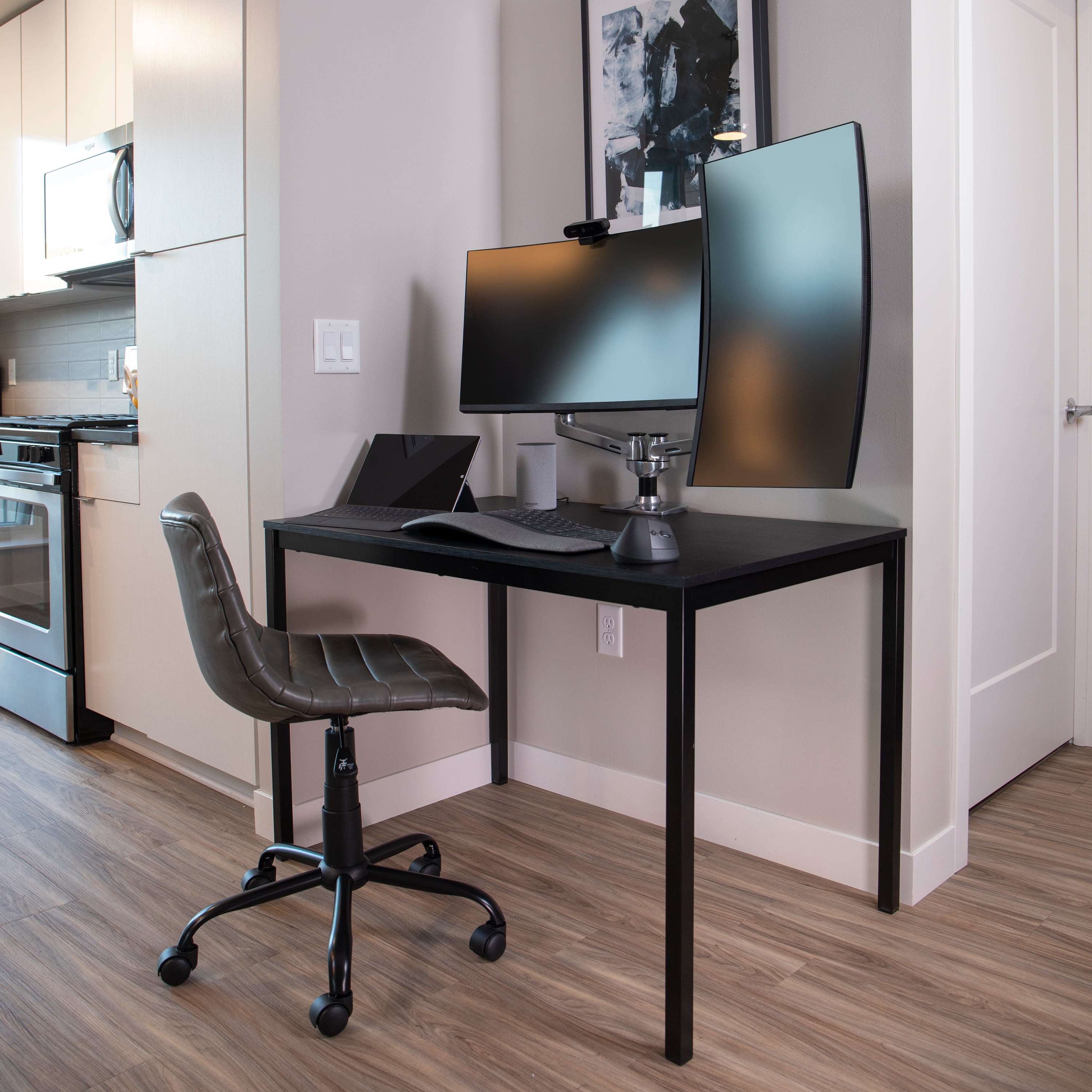 LXデュアルデスクマウントアーム サイドバイサイド