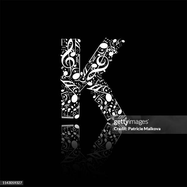 Vector Letter L Made From Music Notes Alphabet Collection Made