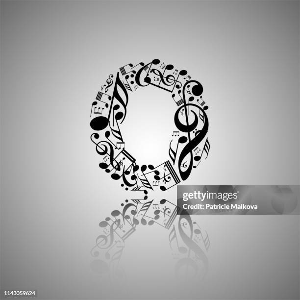 Vector Letter A Made From Music Notes Alphabet Collection Made