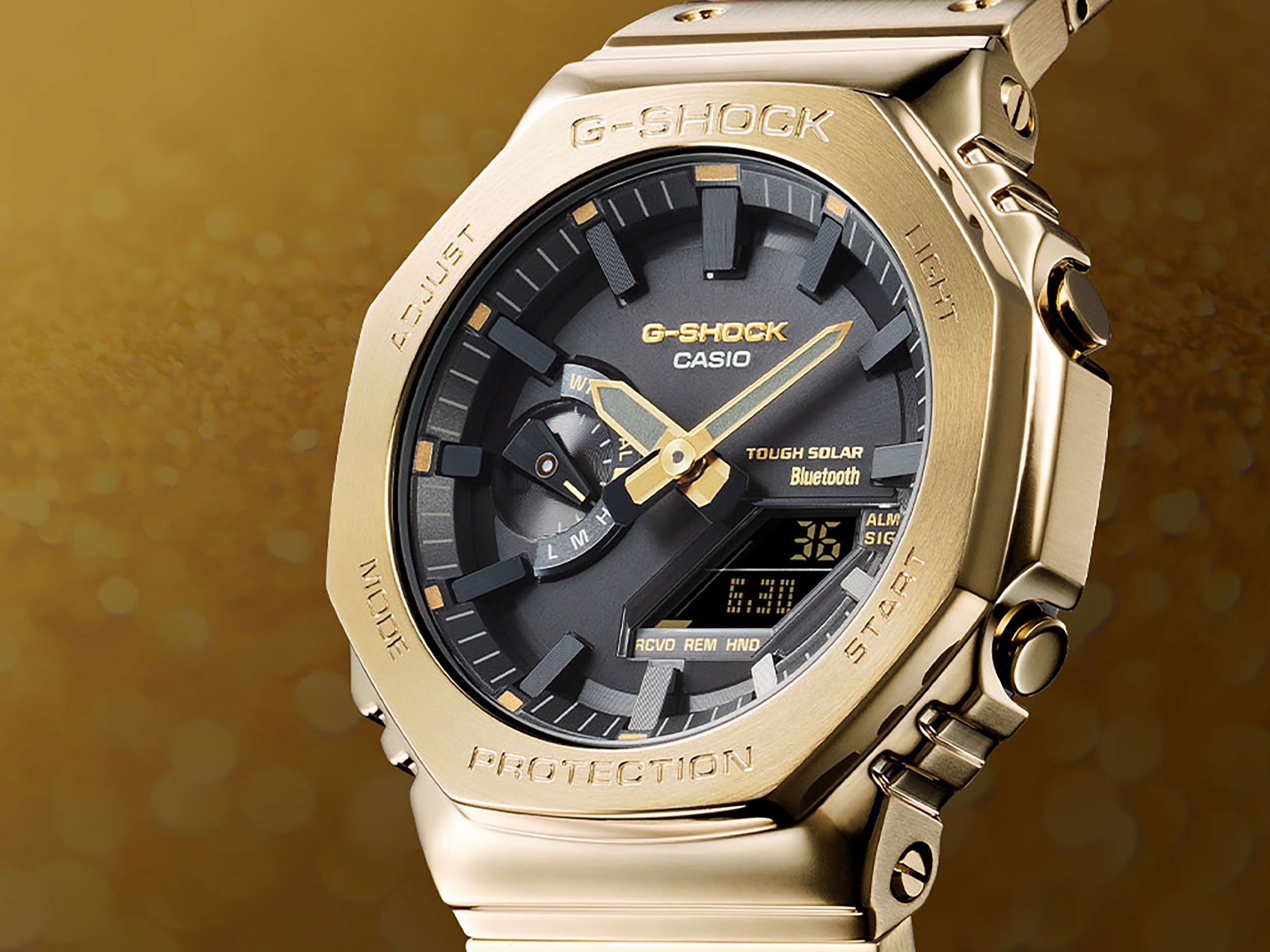 8角形G-SHOCK、通称“カシオーク”のフルメタルモデルに、新色のイエロー