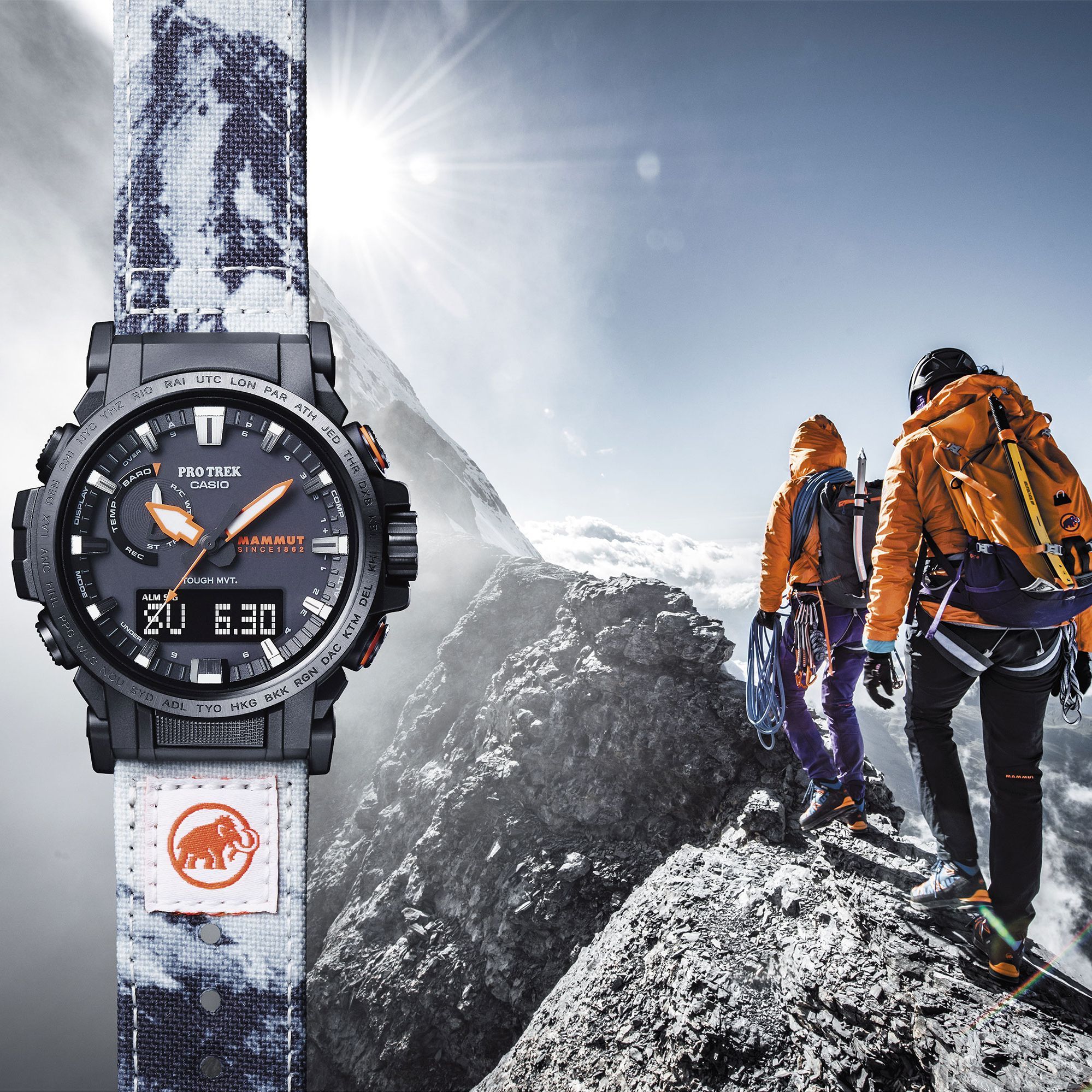 カシオの「PRO TREK」がアウトドアブランドの「マムート」とコラボ