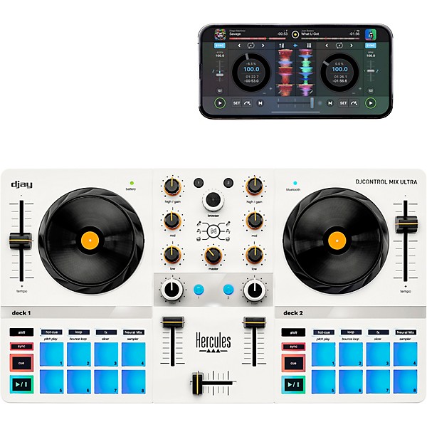 Hercules DJControl Mix Ultra Portable Controller djay White