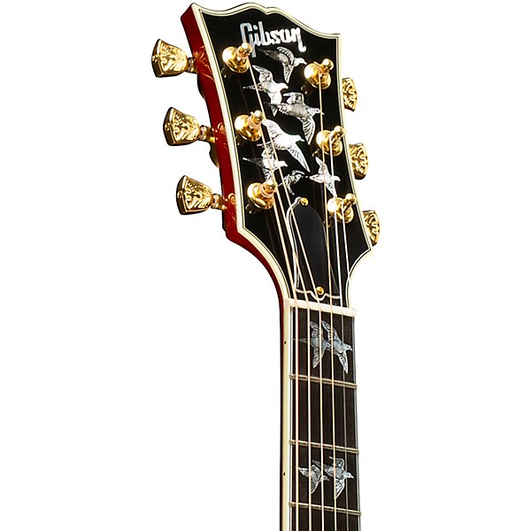 Platinum Gibson Custom Doves In Flight Acoustic Guitar Antique