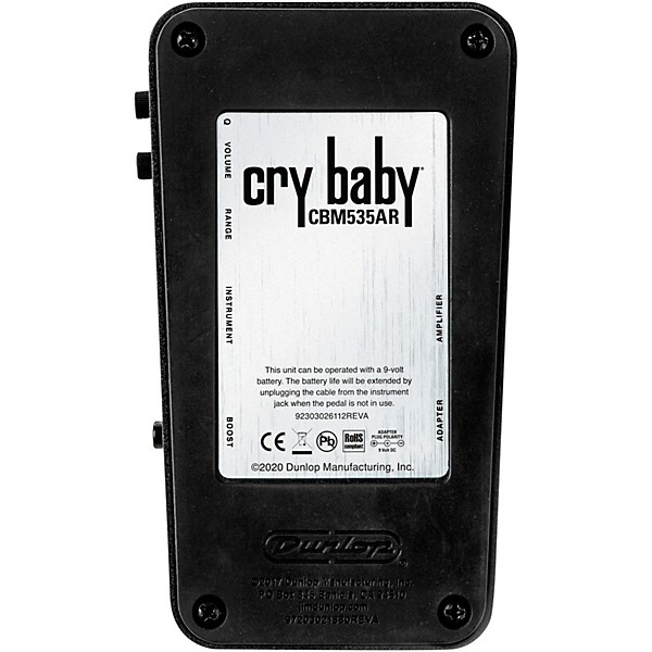Dunlop CBM535AR Cry Baby Q Mini 535Q Auto-Return Wah Pedal Black