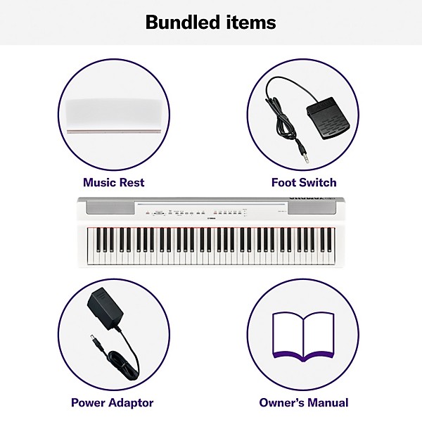 Yamaha P-121 Portable Digital Piano White | Guitar Center