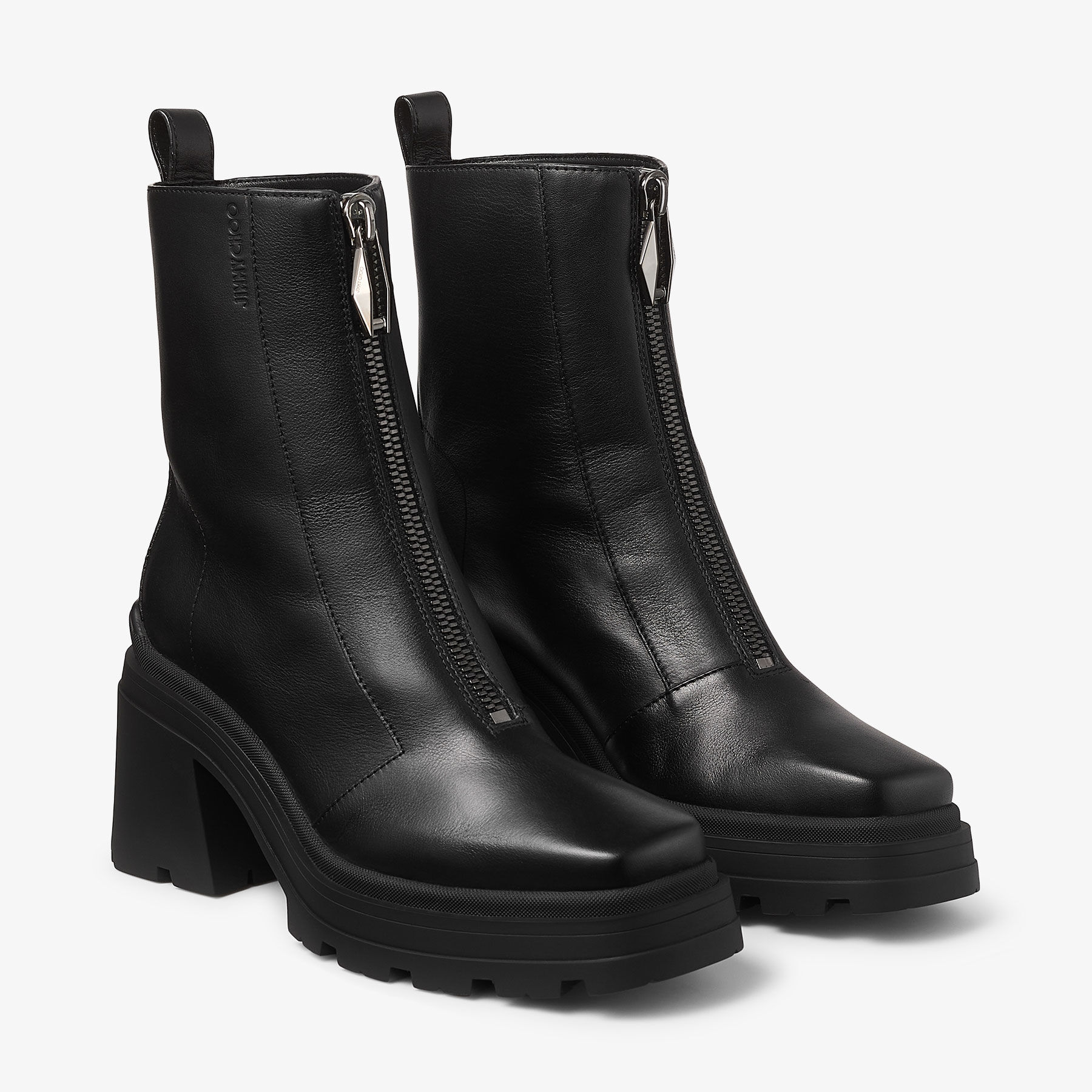 ユージェニー 80 ｜ブラック レザー・アンクルブーツ｜ジミー チュウ