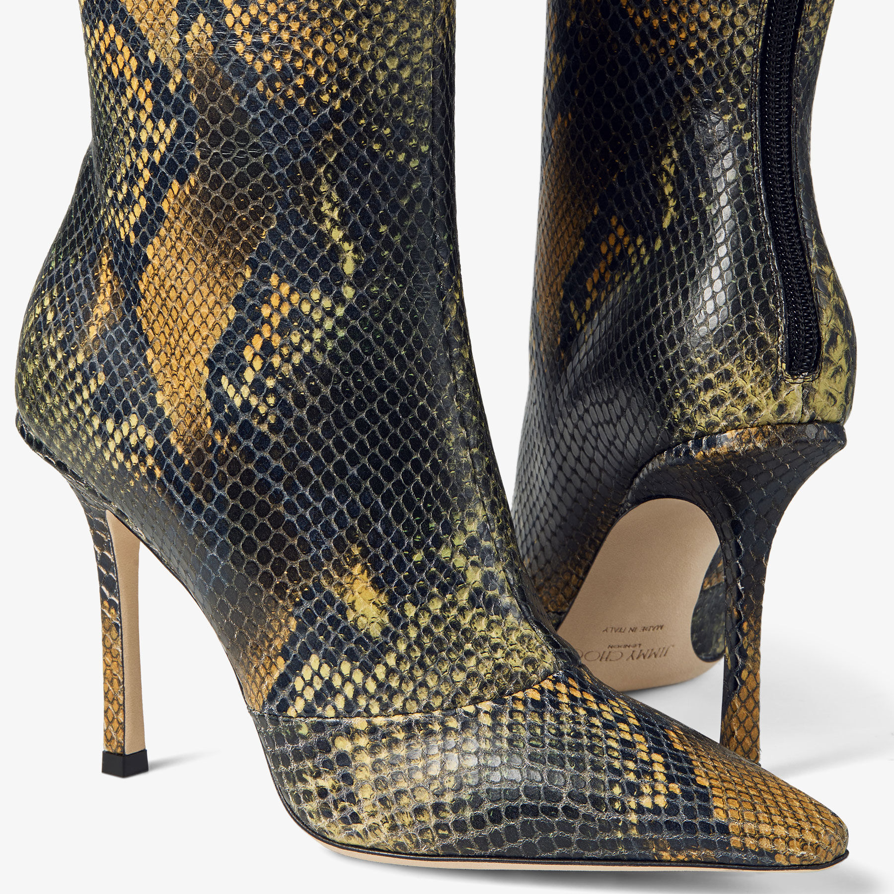 Boot | Python-Printed Leather Knee-High Boot | JIMMY CHOO