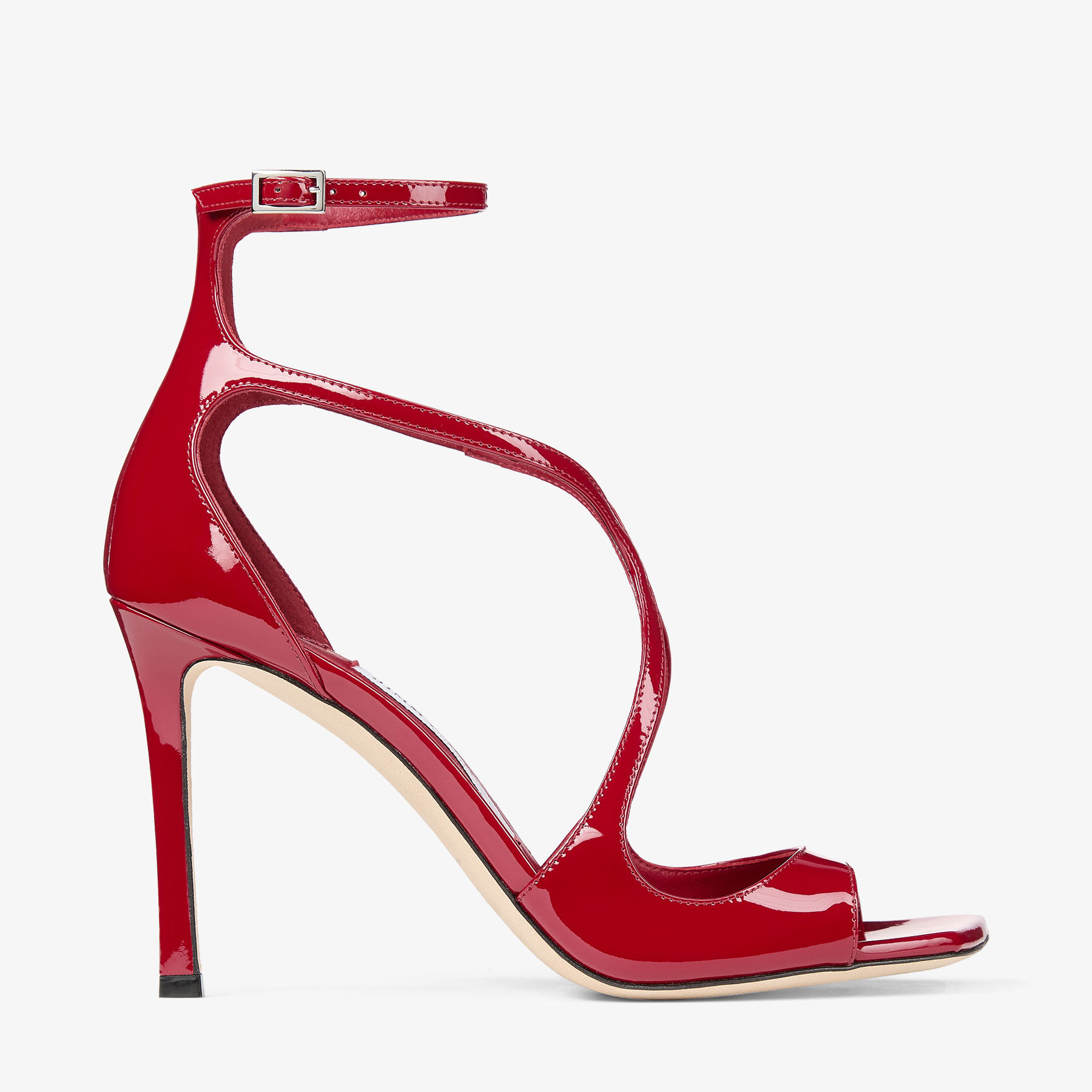 Azia 95 | Ruby Red Patent Leather Sandals | JIMMY CHOO