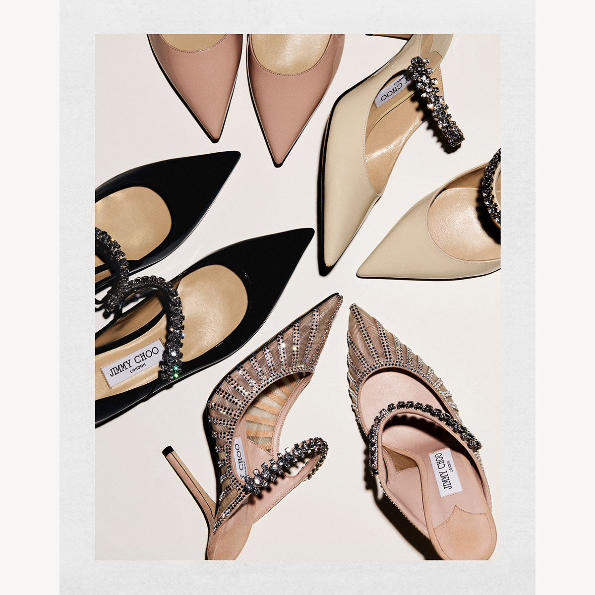 Bing 65 | Ballet Pink Patent Leather Mules with Crystal Strap