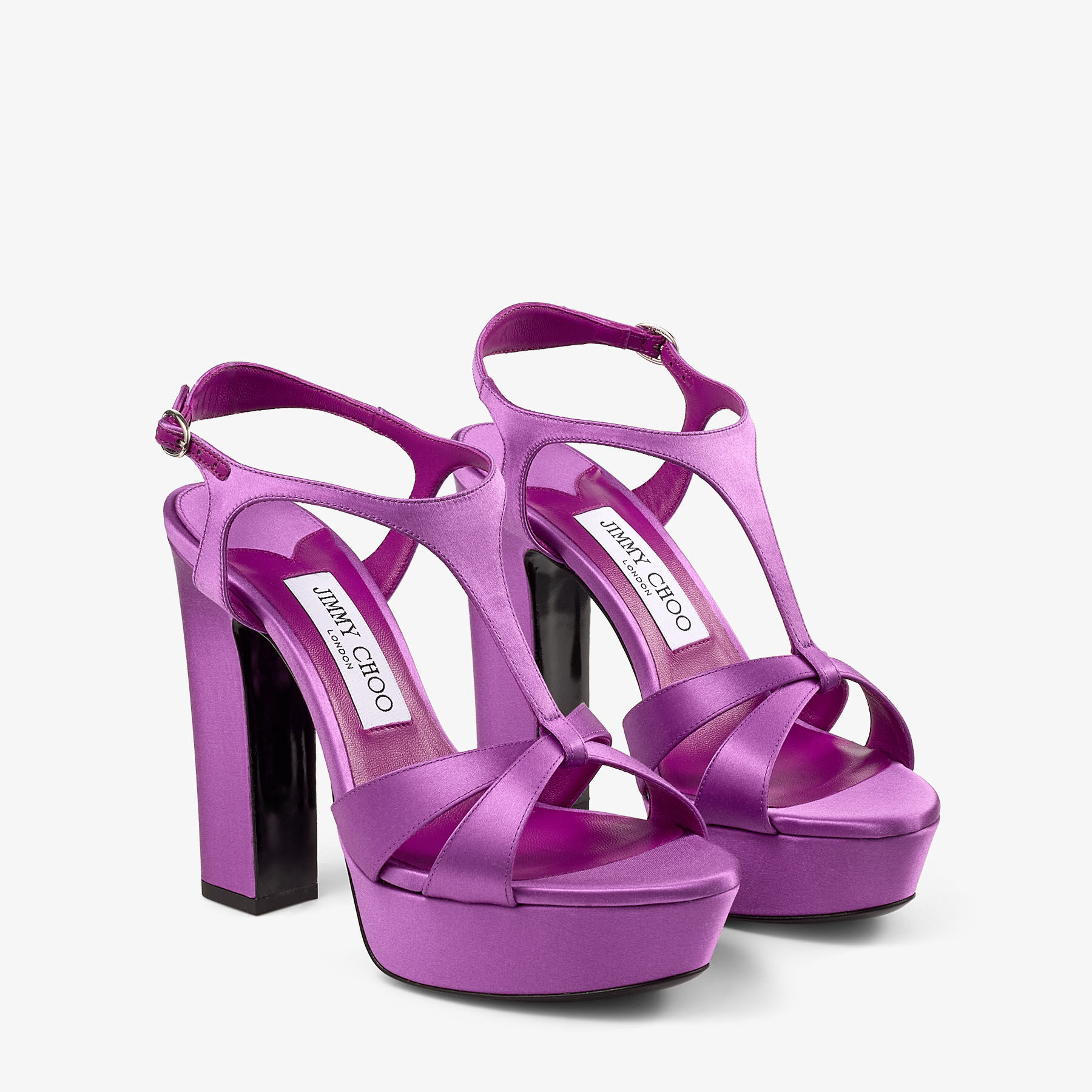 Kesia 120 | Violet Orchid Satin Sandals | JIMMY CHOO