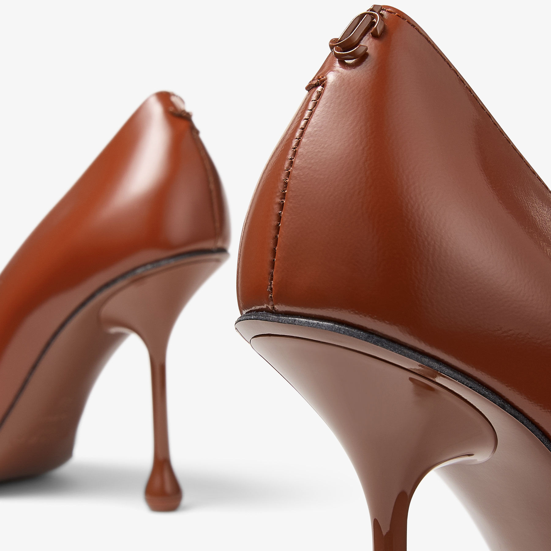 Ixia 95 | Cognac Sprayed Spazzolato Leather Pumps | JIMMY CHOO