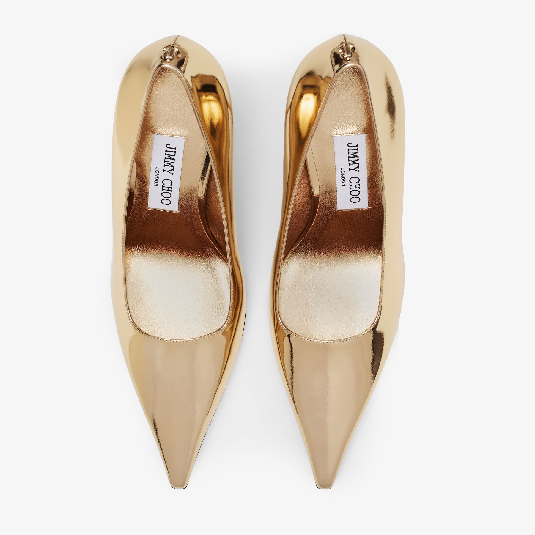 Ixia 95 | Gold Liquid Metal Leather Pumps | JIMMY CHOO