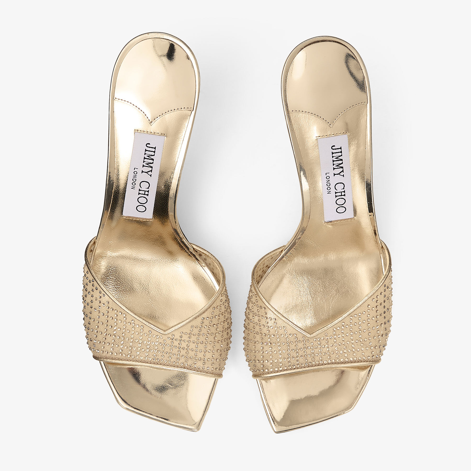 Skye 70 | Gold Illusion Crystal Mesh and Liquid Metal Leather