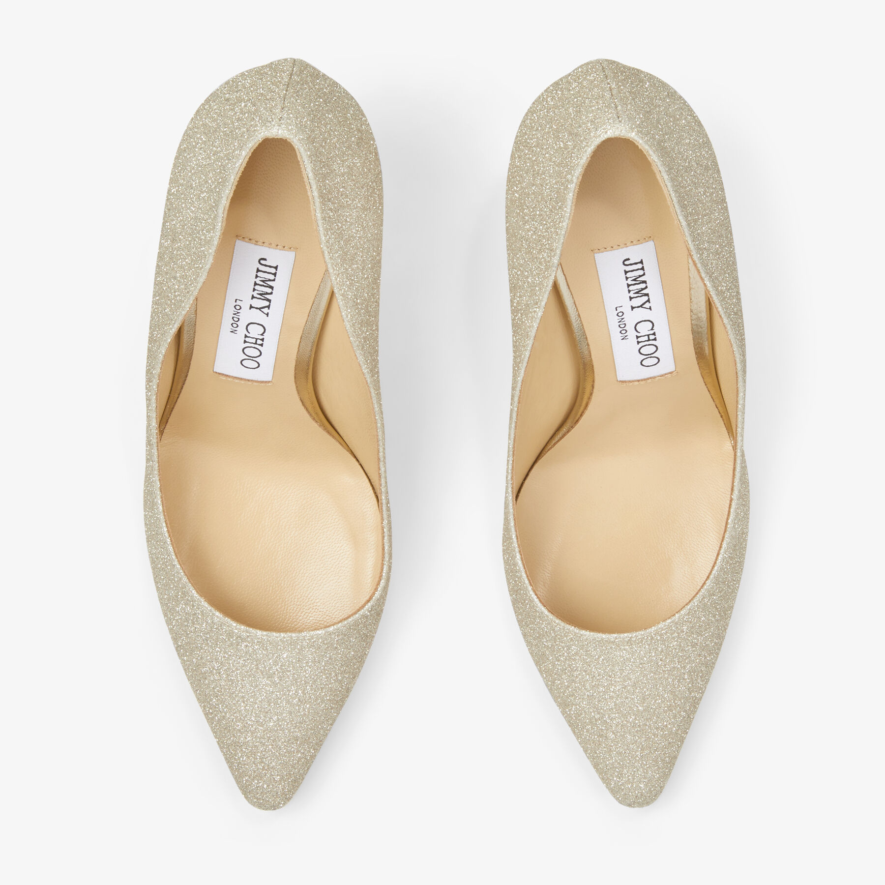 Platinum Ice Dusty Glitter Pointy Toe Pumps | Romy 85 | Cruise 17