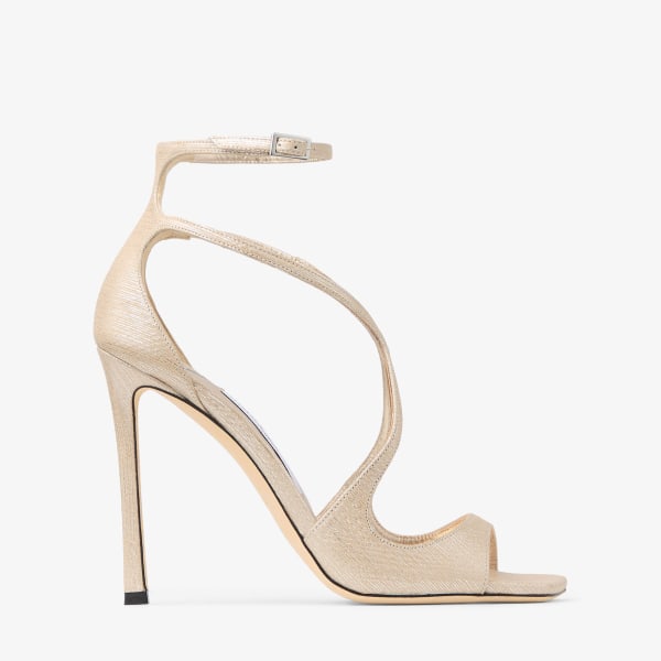 Azia 110 | Gold Metallic Leather Sandals | JIMMY CHOO CA