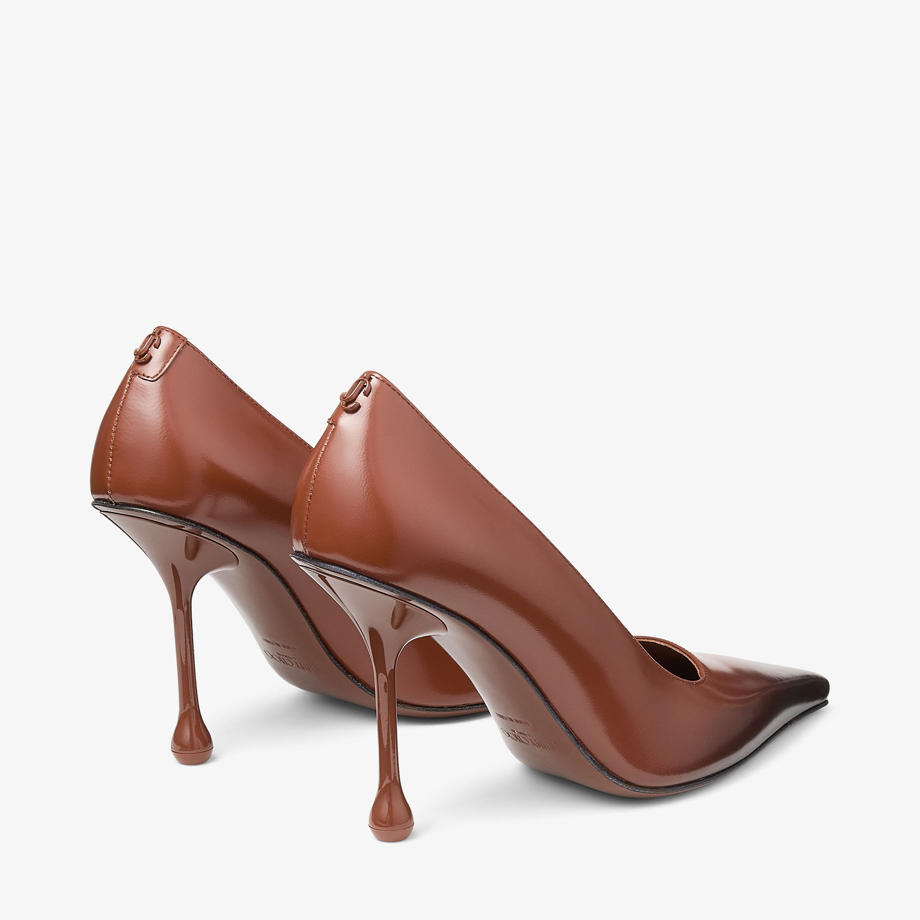 Ixia 95 | Cognac Sprayed Spazzolato Leather Pumps | JIMMY CHOO