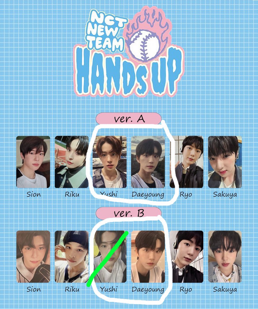 LF/WTB] NCT New Team Hands Up Yushi Daeyoung Jaehee, Hobbies