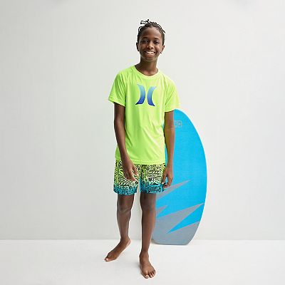 Boys 4-20 Hurley UPF 50+ H2O-Dri Ombre Logo Rash Guard Swim Shirt