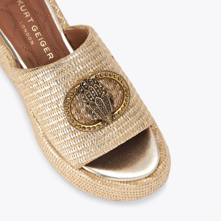 Chelsea Platform Mules | Gold Metallic | Kurt Geiger