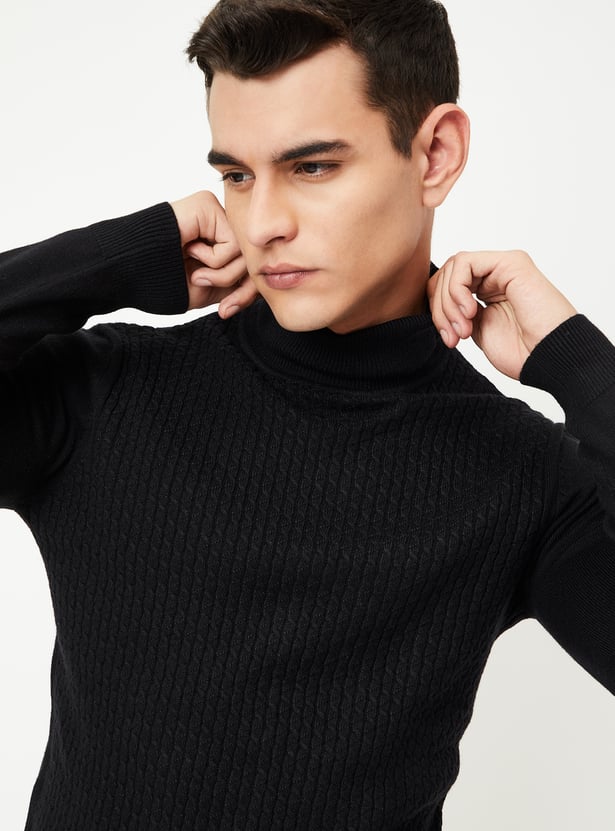 Buy Men Knitted Turtle Neck Sweater Online at just Rs. 1299.0