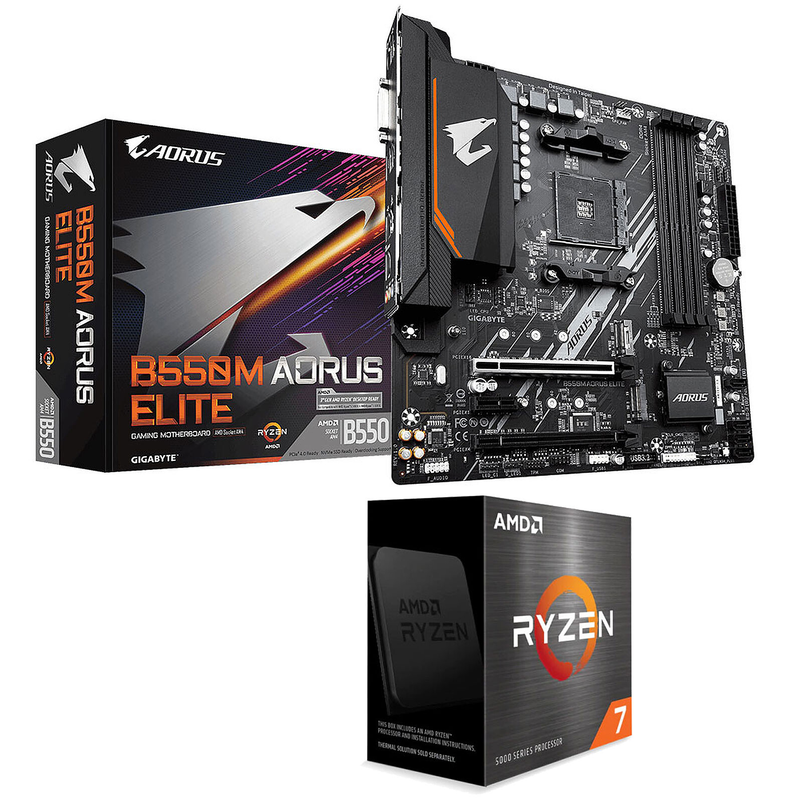 AMD Ryzen 7 5800X Gigabyte B550M AORUS ELITE PC Upgrade Bundle
