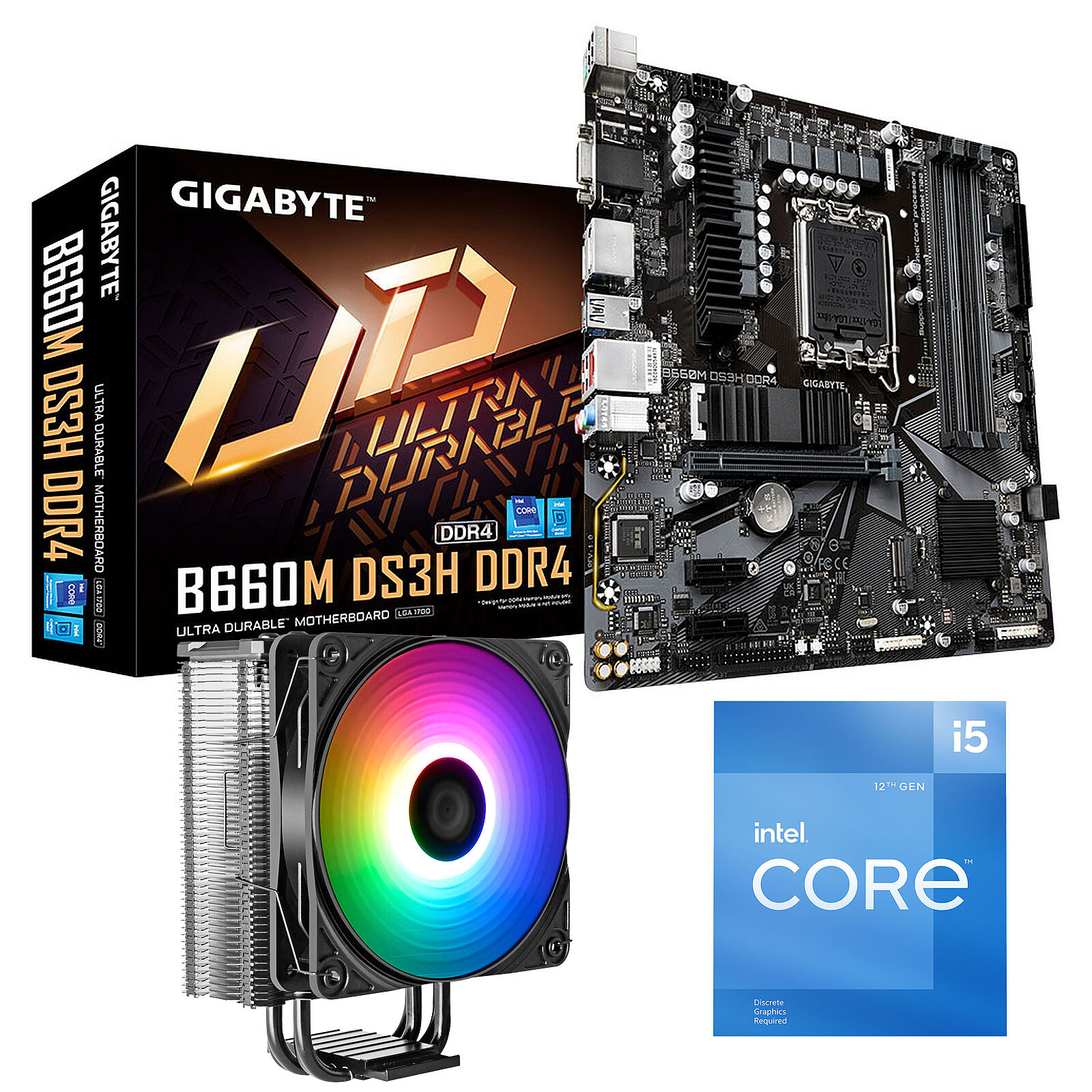 Kit Upgrade PC Intel Core i5-12400F Gigabyte B660M DS3H DDR4 - Kit