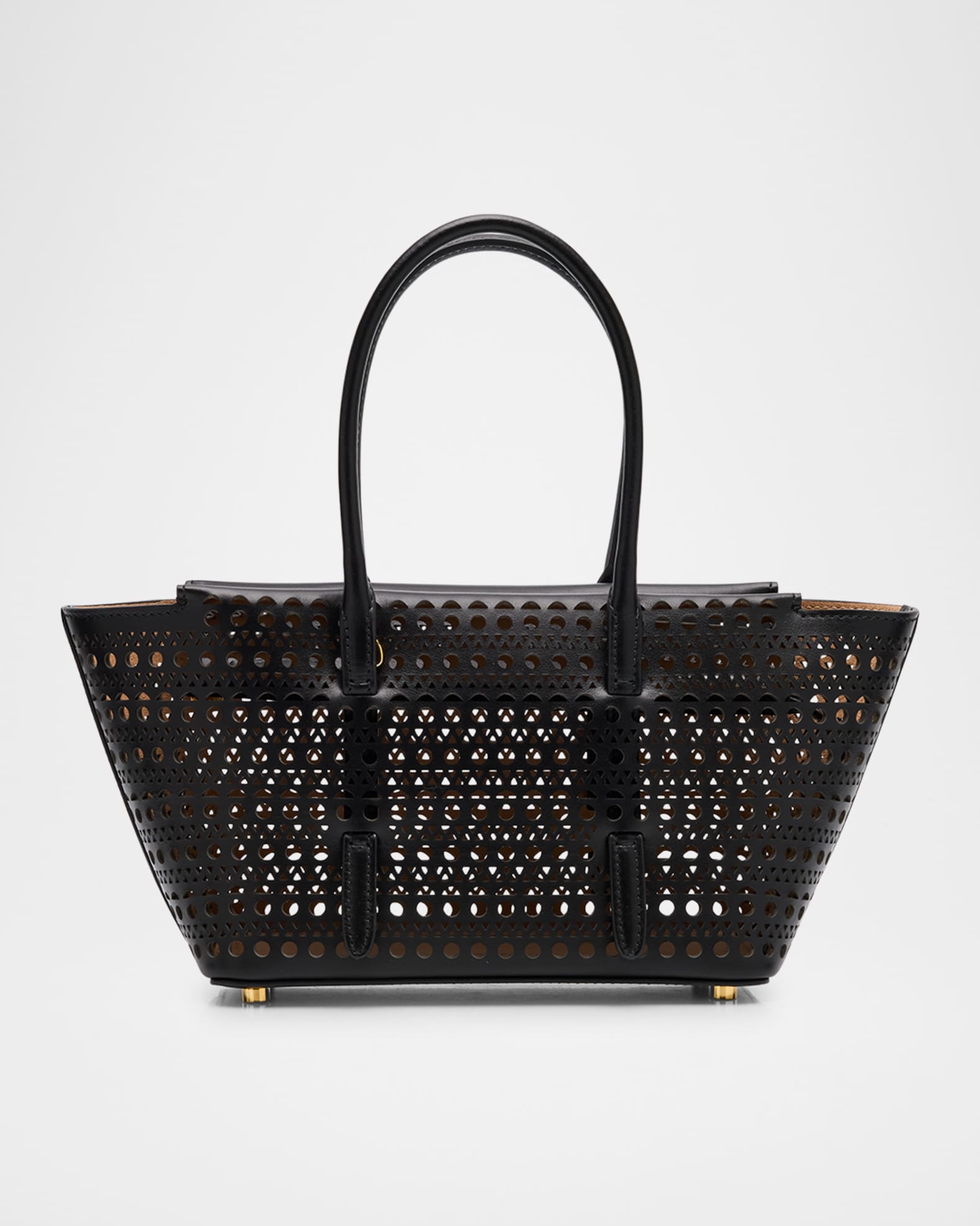 ALAIA Neo Mina 20 Perforated Leather Top-Handle Bag | Neiman Marcus