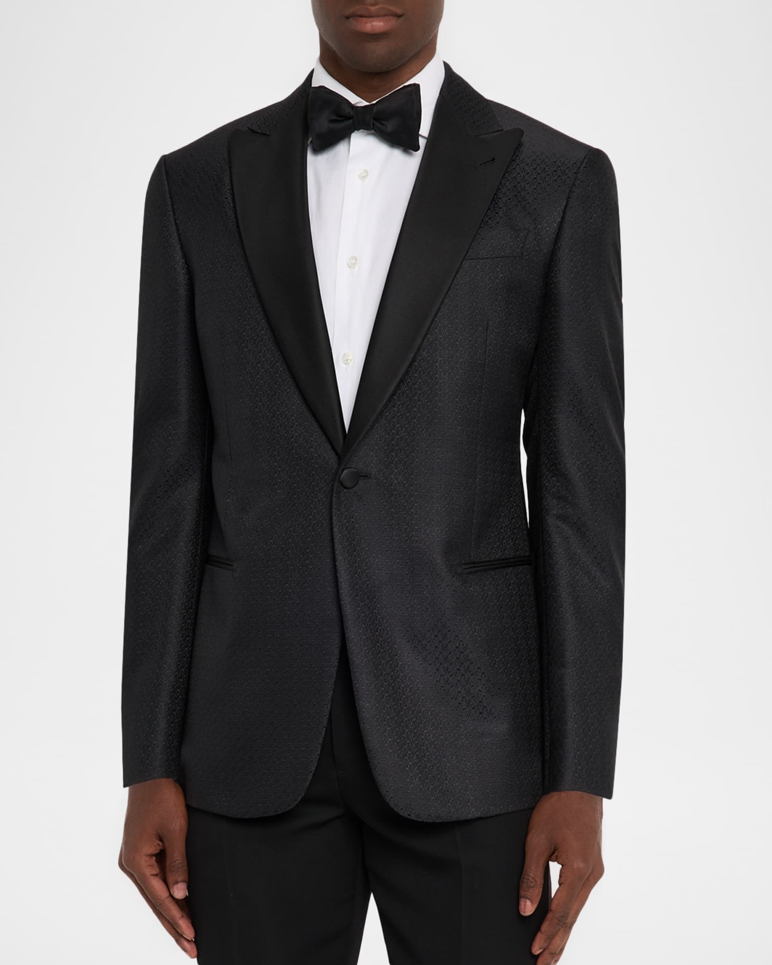 Giorgio Armani Men's Honeycomb Satin Peak Lapel Dinner Jacket