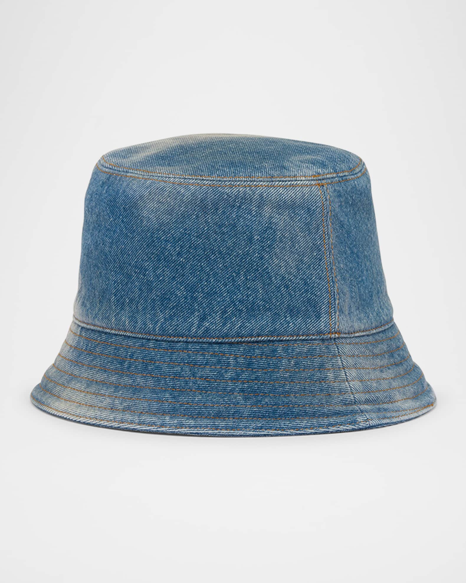 Prada Denim Logo Bucket Hat | Neiman Marcus